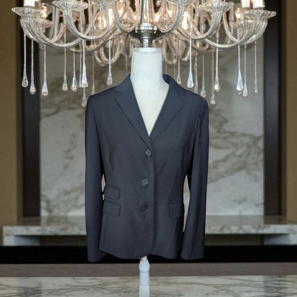 Talbots Classic Black Blazer Wool Blend Office Siren Career Sz 10 - Picture 1 of 12